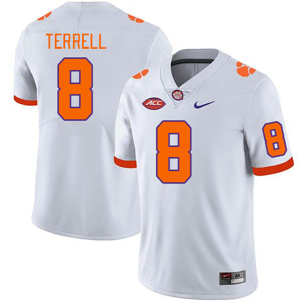 Clemson Tigers #8 A.J. Terrell College Football Jerseys Stitched Sale-White